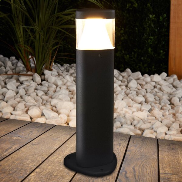 Lampa ogrodowa stojąca MILOU Lucande, czarny, aluminium, nowoczesny
