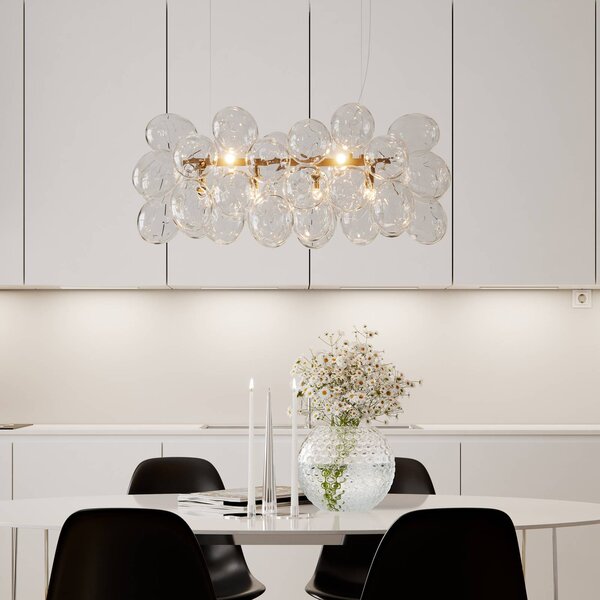 By Rydéns Lampa wisząca szklana Gross Bar, możliwość ściemniania, przezroczysty / transparentny, salon / jadalnia, szkło