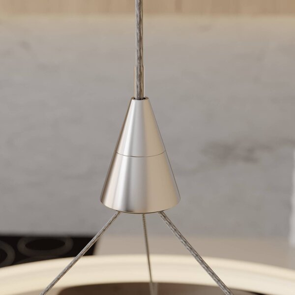 Lampa wisząca Lyani Lucande, możliwość ściemniania, chromowy / srebrny, salon / jadalnia, metal, nowoczesny