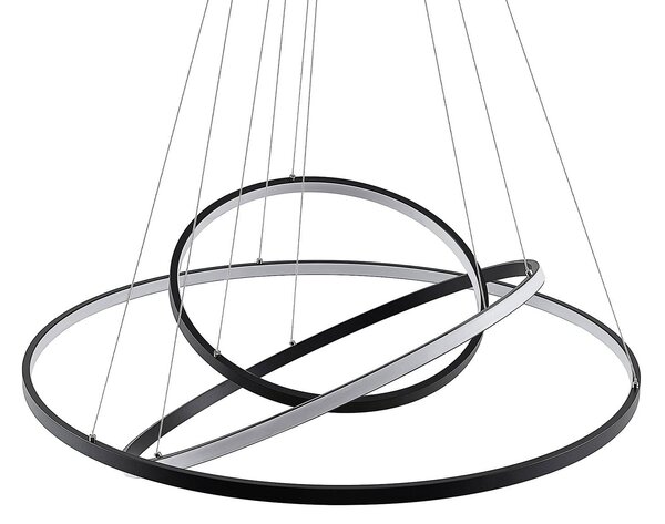Lampa wisząca Ezana Lucande, możliwość ściemniania, czarny, salon / jadalnia, metal, nowoczesny