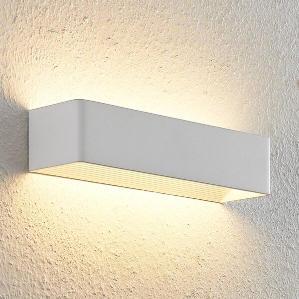 Kinkiet LED Karam Arcchio, możliwość ściemniania, biały / opal, salon / jadalnia, aluminium, nowoczesny