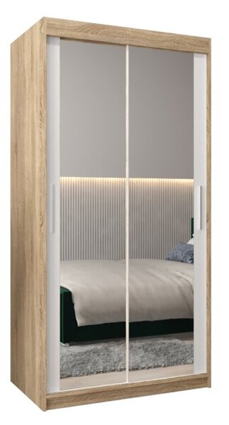 Szafa przesuwna garderoba Tokyo 3 100 wys. 200 cm sonoma + biaÅy