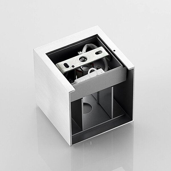 Kinkiet Zuzana Arcchio, możliwość ściemniania, aluminiowy / szary / cynkowy, salon / jadalnia, aluminium, nowoczesny