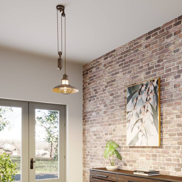 Lampa wisząca Louisanne Lindby, możliwość ściemniania, brązowy / rdzawy, przedpokój, metal, morski