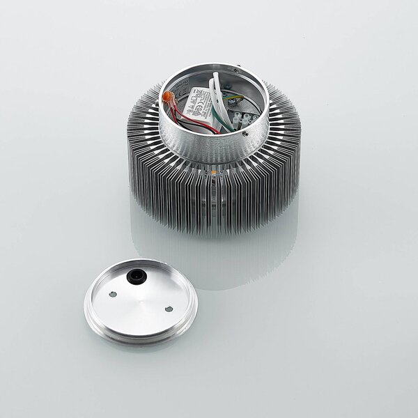 Kinkiet zewnętrzny LED Keany Lucande, aluminiowy / szary / cynkowy, łazienka, aluminium, nowoczesny