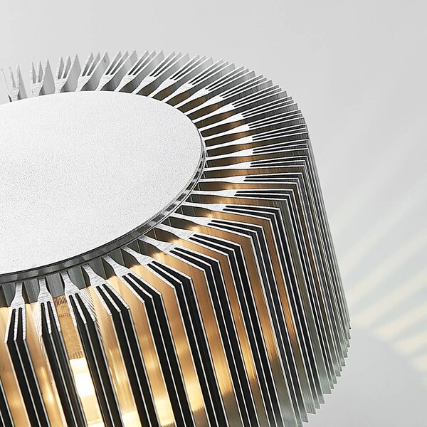 Kinkiet zewnętrzny LED Keany Lucande, aluminiowy / szary / cynkowy, łazienka, aluminium, nowoczesny