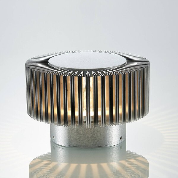 Kinkiet zewnętrzny LED Keany Lucande, aluminiowy / szary / cynkowy, łazienka, aluminium, nowoczesny