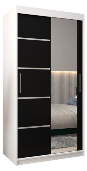 Szafa przesuwna garderoba Verona 2 100 wys. 200 cm biaÅy + czarny