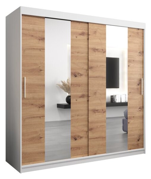 Szafa przesuwna garderoba Pole 200 wys. 200 cm biaÅy + artisan