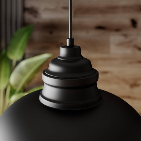 Lampa wisząca Cliona Lindby, możliwość ściemniania, czarny, salon / jadalnia, metal, nowoczesny