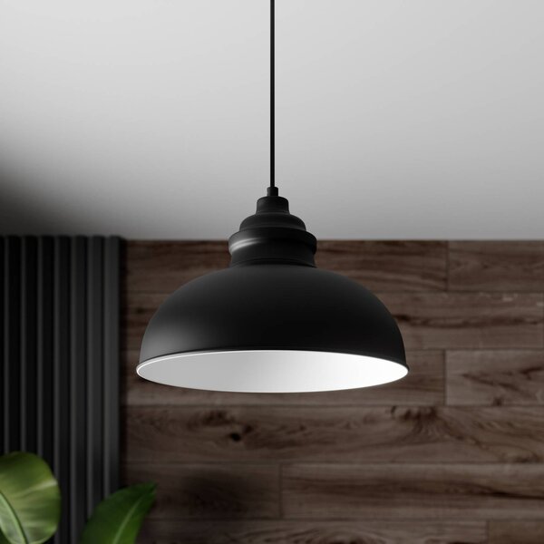 Lampa wisząca Cliona Lindby, możliwość ściemniania, czarny, salon / jadalnia, metal, nowoczesny