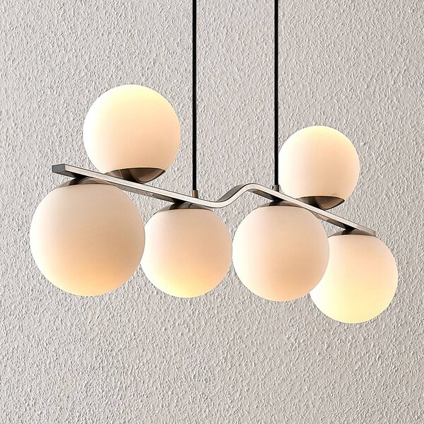 Lampa wisząca Avalyn Lindby, możliwość ściemniania, aluminiowy / szary / cynkowy, salon / jadalnia, szkło, nowoczesny