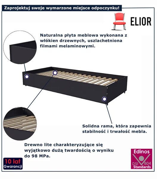 Modułowa szuflada ze stelażem pod łóżko antracyt M0-L58