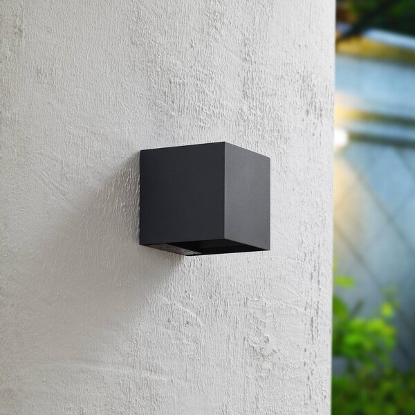 Kinkiet solarny LED Prios Lius, wysokość 15 cm, czujnik ruchu Lius PRIOS, czarny, aluminium, nowoczesny