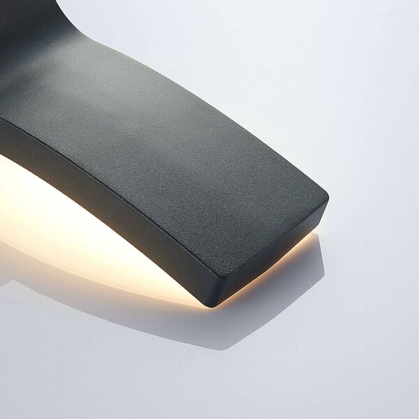 Kinkiet zewnętrzny LED Ilvita Lindby, czarny, aluminium, nowoczesny