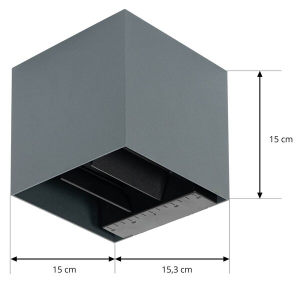 Kinkiet solarny LED Prios Lius, wysokość 15 cm, czujnik ruchu Lius PRIOS, czarny, aluminium, nowoczesny
