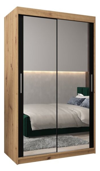 Szafa przesuwna garderoba Tokyo 3 120 wys. 200 cm artisan + czarny