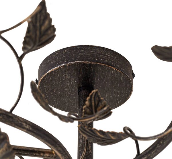 Lampa sufitowa Yos Lindby, możliwość ściemniania, czarny, sypialnia, metal, florentyński