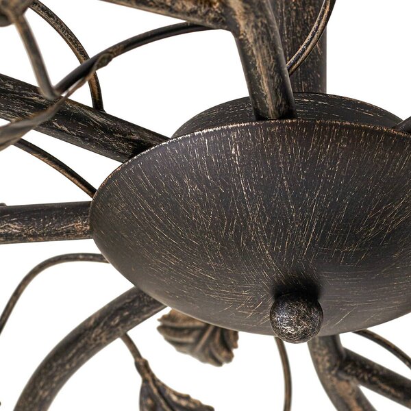 Lampa sufitowa Yos Lindby, możliwość ściemniania, czarny, sypialnia, metal, florentyński