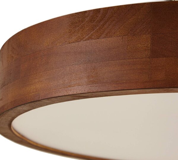 Lampa sufitowa Tanju Lindby, możliwość ściemniania, ciemne drewno, salon / jadalnia, drewno