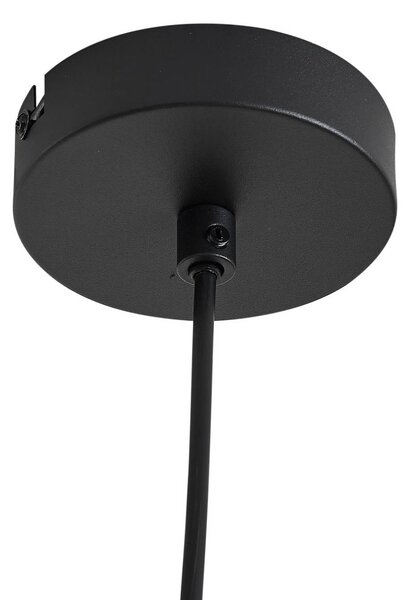 Lampa wisząca Davella Lindby, możliwość ściemniania, ciemne drewno, salon / jadalnia, bambus, skandynawski
