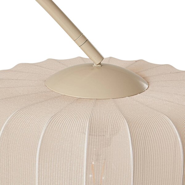 Lampa łukowa - lampa stojąca Helin Lindby, kremowy / amber, salon / jadalnia, tkanina / materiał / jedwab, nowoczesny