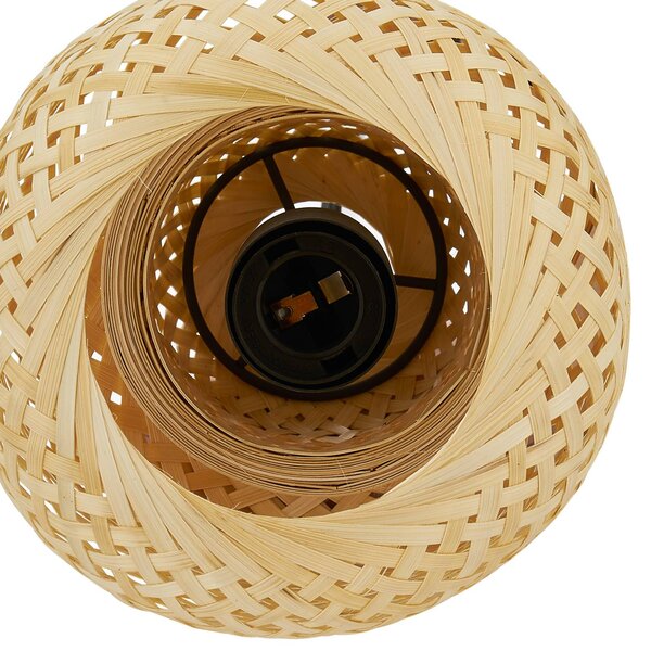 Lampa wisząca Venora Lindby, możliwość ściemniania, jasne drewno, salon / jadalnia, bambus, dworkowy / rustykalny