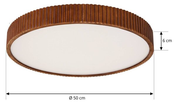 Lampa sufitowa LED Velua Lindby, możliwość ściemniania, ciemne drewno, salon / jadalnia, drewno, nowoczesny