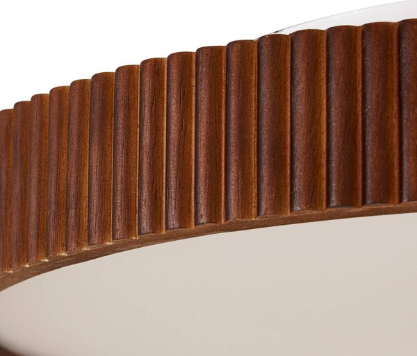Lampa sufitowa LED Velua Lindby, możliwość ściemniania, ciemne drewno, salon / jadalnia, drewno, nowoczesny