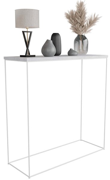 Klasyczna konsola do przedpokoju beton + biały L9-S33
