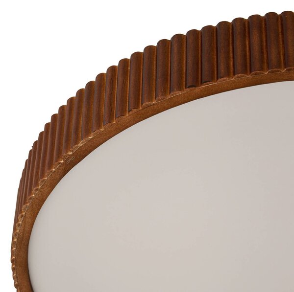Lampa sufitowa LED Velua Lindby, możliwość ściemniania, ciemne drewno, salon / jadalnia, drewno, nowoczesny