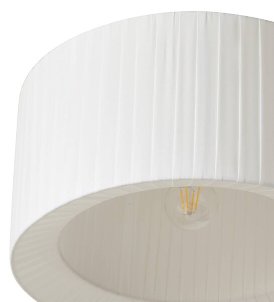 Lampa sufitowa Virelle Lindby, możliwość ściemniania, biały / opal, sypialnia, tkanina / materiał / jedwab