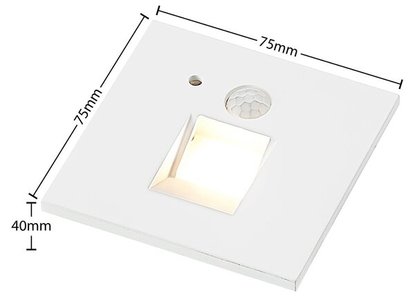 Oprawa wpuszczana LED Arcchio Neru, 7 cm, biała, kątowa, czujnik Neru, biały / opal, salon / jadalnia, aluminium, nowoczesny