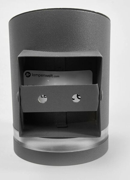 Lindby Kinkiet zewnętrzny LED Melinda, 9 cm, stal nierdzewna Melinda, aluminiowy / szary / cynkowy, stal szlachetna, nowoczesny