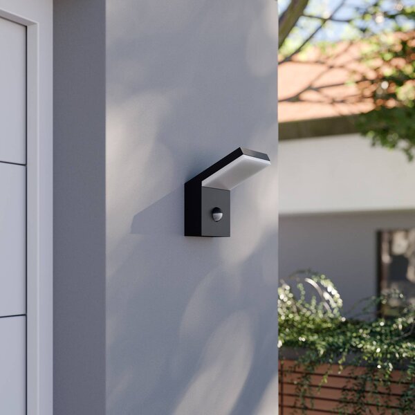 Lampa zewnętrzna z czujnikiem ruchu Yolena Arcchio, czarny, aluminium, nowoczesny