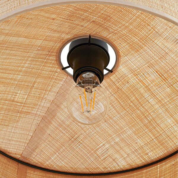 Lampa wisząca Haldor Lindby, możliwość ściemniania, kremowy / amber, salon / jadalnia, drewno, skandynawski