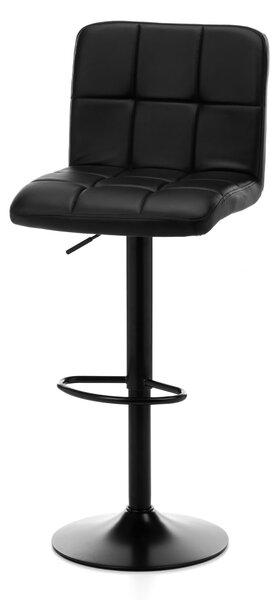 Krzesło barowe hoker SH21 czarna ekoskóra czarna podstawa