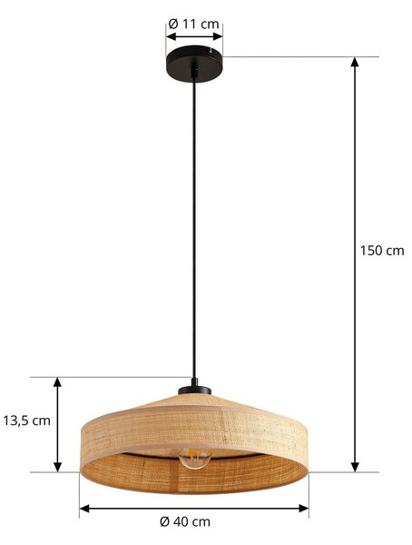 Lampa wisząca Haldor Lindby, możliwość ściemniania, kremowy / amber, salon / jadalnia, drewno, skandynawski
