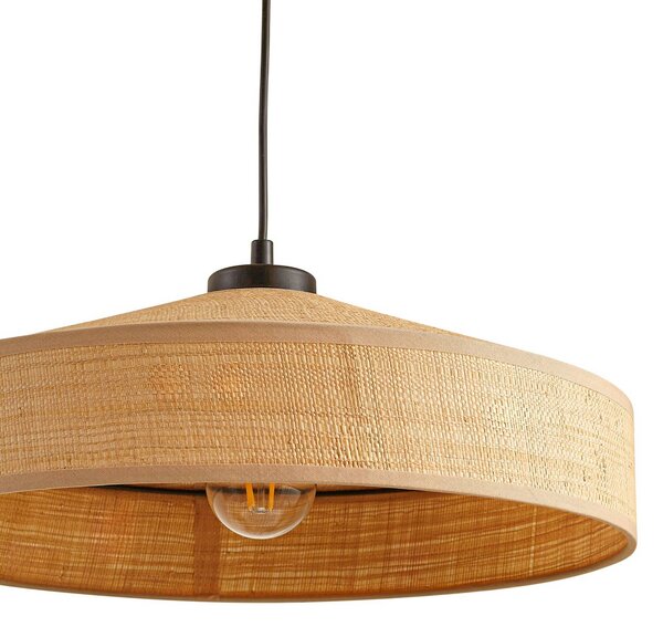 Lampa wisząca Haldor Lindby, możliwość ściemniania, kremowy / amber, salon / jadalnia, drewno, skandynawski