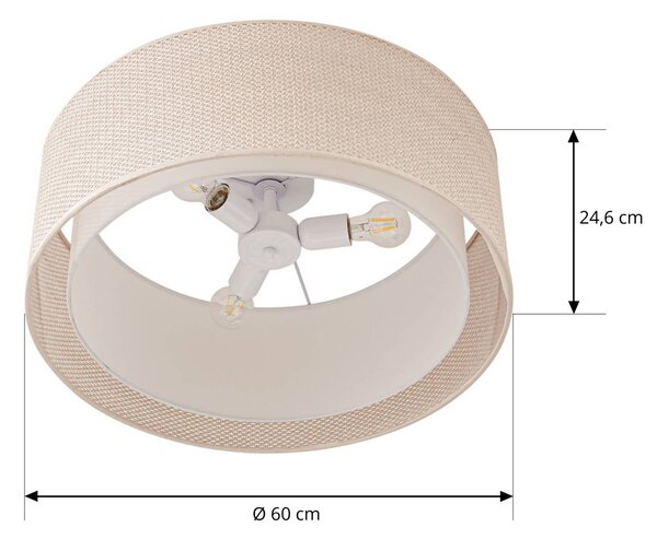 Lampa sufitowa Soula Lindby, możliwość ściemniania, kremowy / amber, salon / jadalnia, tworzywo sztuczne, dworkowy / rustykalny