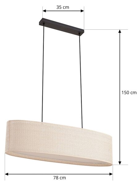 Lampa wisząca Soula Lindby, możliwość ściemniania, kremowy / amber, salon / jadalnia, tworzywo sztuczne, dworkowy / rustykalny