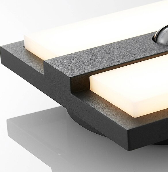 Lampa zewnętrzna z czujnikiem ruchu Gylfi Lucande, czarny, aluminium, nowoczesny