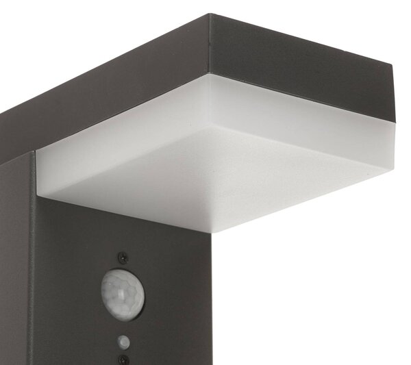 Słupek oświetleniowy LED Chioma, antracyt, czujnik Chioma Lindby, aluminiowy / szary / cynkowy, stal szlachetna, nowoczesny