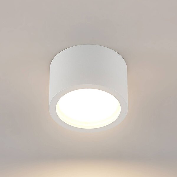Arcchio downlight Nieva, GX53, biały, okrągły, Ø 10cm, metalowy Nieva Arcchio, możliwość ściemniania, biały / opal, przedpokój, aluminium, nowoczesny