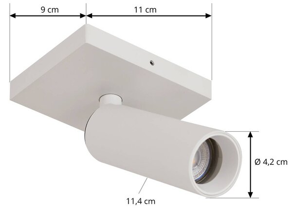 Arcchio Reflektor sufitowy Brinja Slim, biały, 1-punktowy, GU10 MR11 Slim Arcchio, możliwość ściemniania, biały / opal, przedpokój, aluminium, nowoczesny