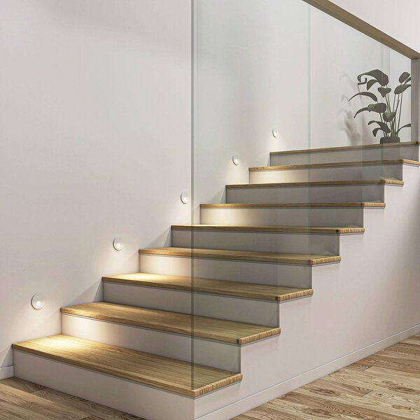 Oprawa wpuszczana LED Arcchio Vexi, Ø 7,5 cm, biały, aluminium, CCT Vexi Arcchio, możliwość ściemniania, biały / opal, salon / jadalnia, aluminium, nowoczesny