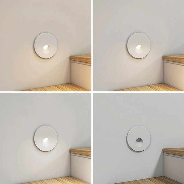 Oprawa wpuszczana LED Arcchio Vexi, Ø 7,5 cm, biały, aluminium, CCT Vexi Arcchio, możliwość ściemniania, biały / opal, salon / jadalnia, aluminium, nowoczesny