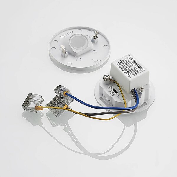 Oprawa wpuszczana LED Arcchio Vexi, Ø 7,5 cm, biały, aluminium, CCT Vexi Arcchio, możliwość ściemniania, biały / opal, salon / jadalnia, aluminium, nowoczesny