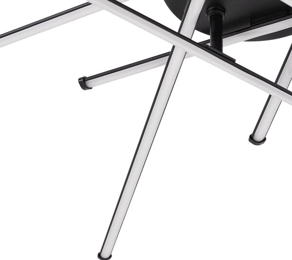 Lampa sufitowa LED Elviano Lindby, czarny, salon / jadalnia, aluminium, nowoczesny