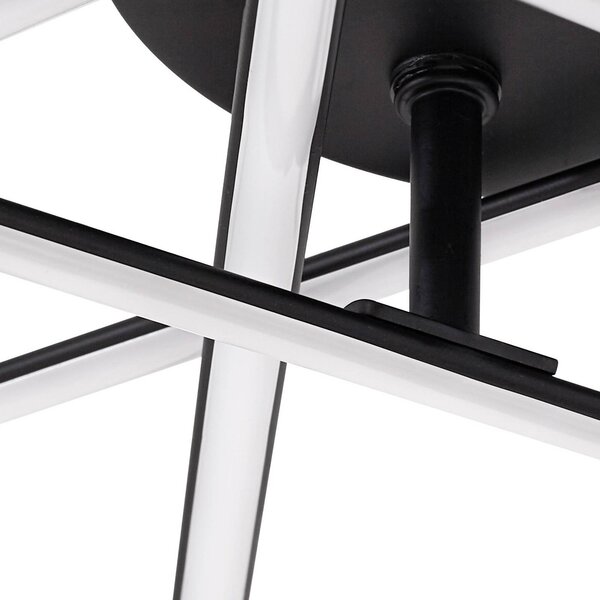 Lampa sufitowa LED Elviano Lindby, czarny, salon / jadalnia, aluminium, nowoczesny
